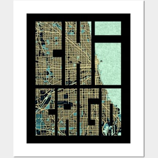 Chicago, Illinois, USA City Map Typography - Summer Posters and Art